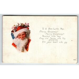Christmas Postcard Santa Claus 1929 Vintage Holiday Greetings Series 405A